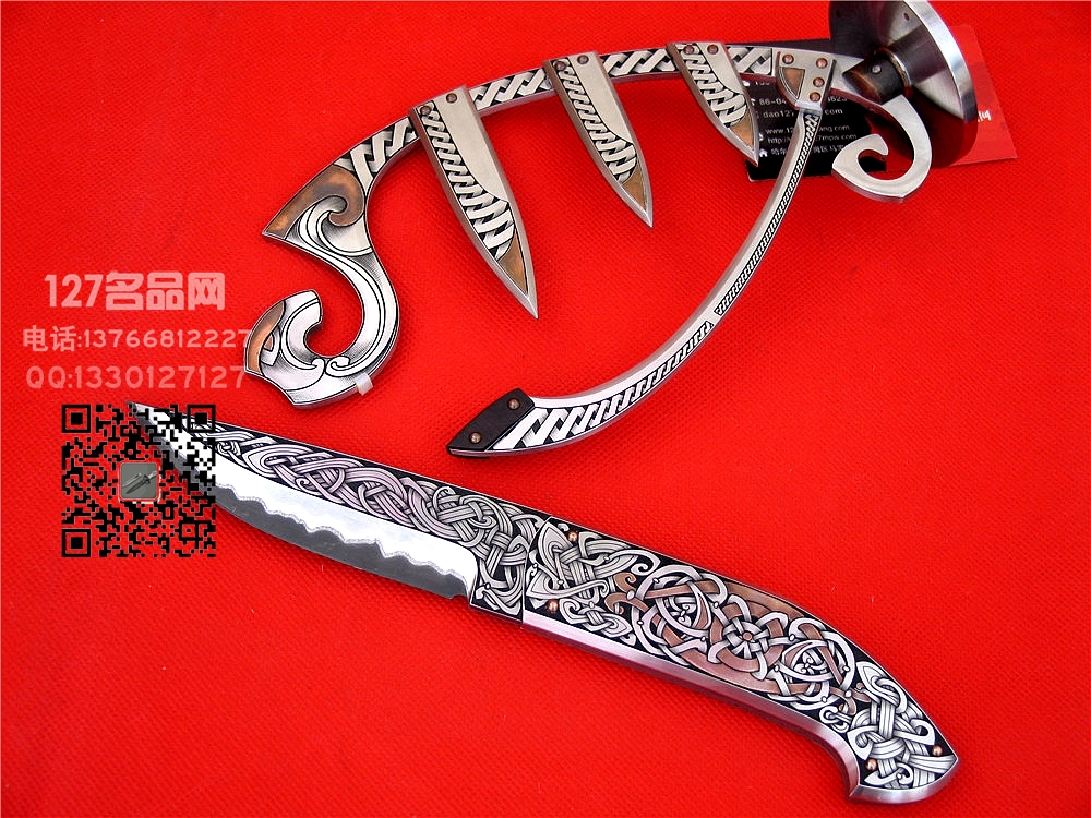 瑞典手工雕刻大师安德森 海盗船大马士革唯一版 127名品