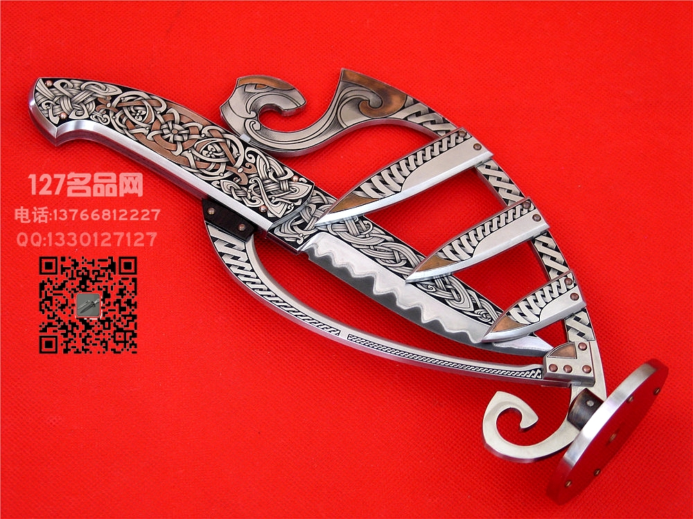 瑞典手工雕刻大师安德森 海盗船大马士革唯一版 127名品