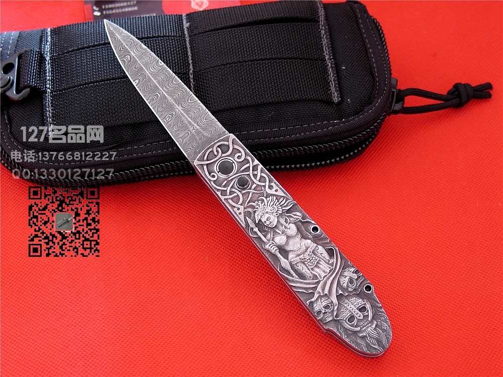 手工大师斯特凡 阿尔特妮斯大马士革钢侧跳刀 127名品网