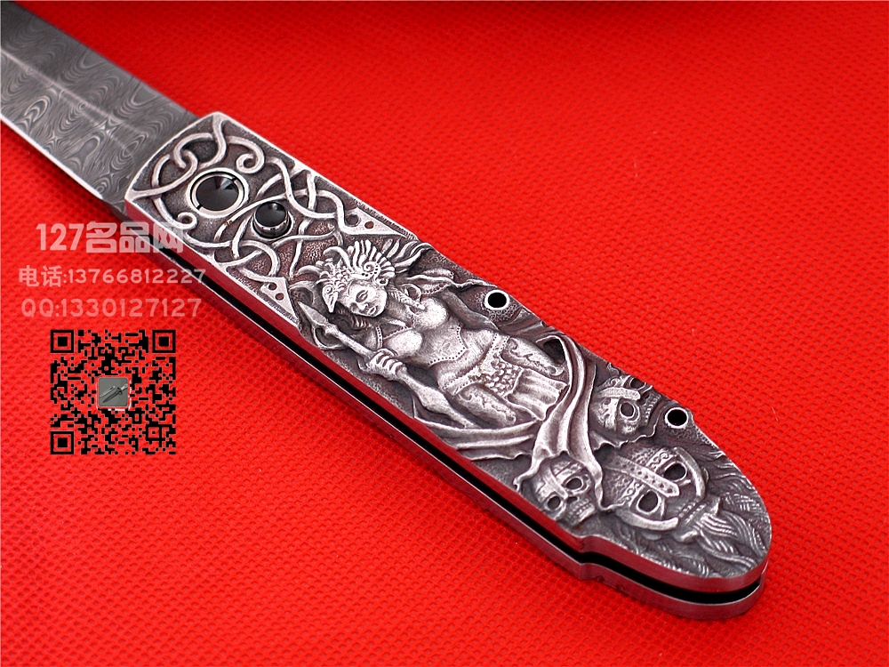 手工大师斯特凡 阿尔特妮斯大马士革钢侧跳刀 127名品网