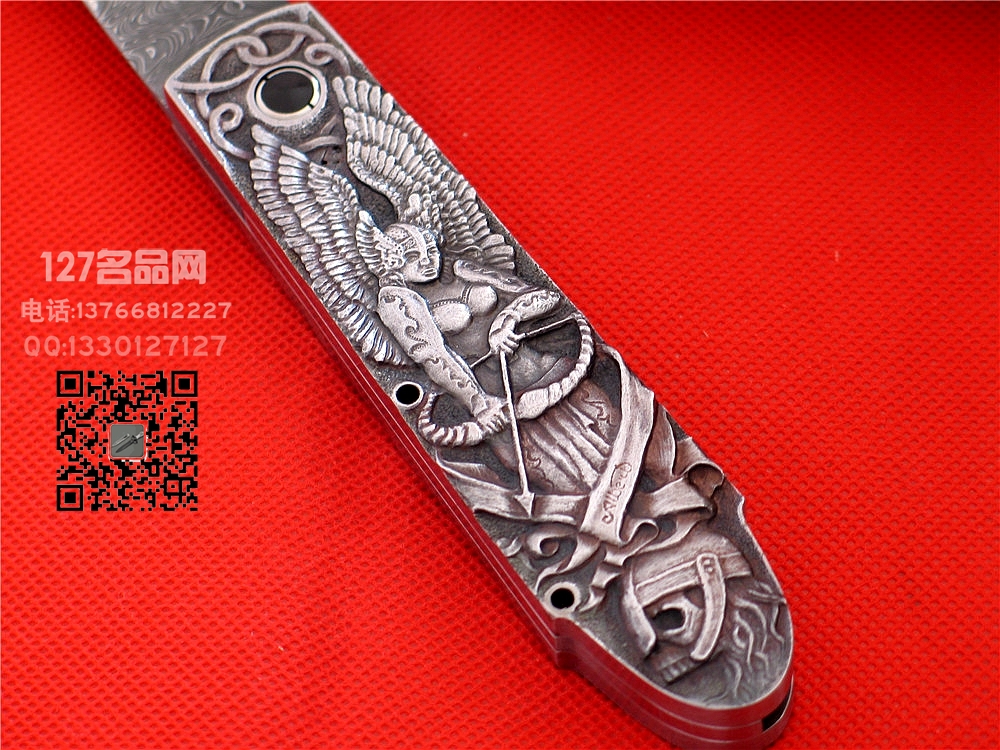 手工大师斯特凡 阿尔特妮斯大马士革钢侧跳刀 127名品网