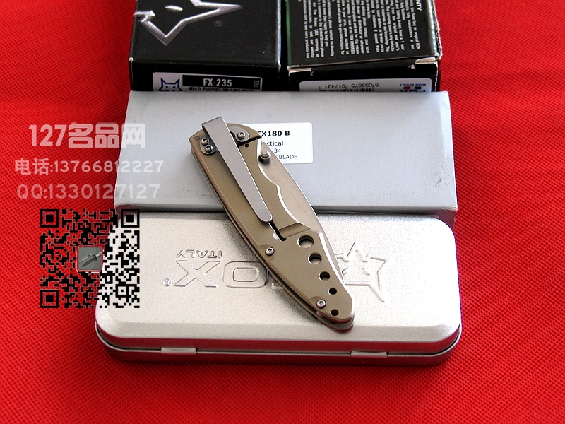 FOX意大利狐狸FX-180B钛柄ATS-34钢折刃127名品网 