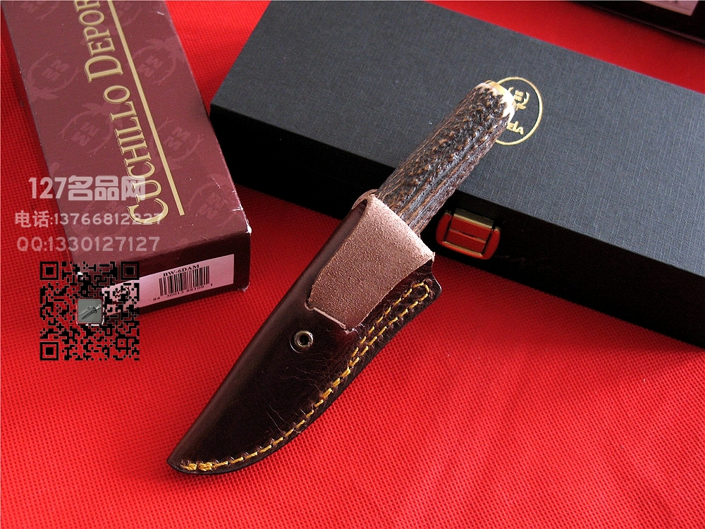 Muela西班牙鹿牌BW-6DAN小猎手大马士革钢狩猎刀127名品