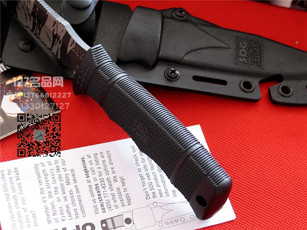 索格SOG 哨格E37TS-K 虎斑海豹菁英战术直刀127正品刀 