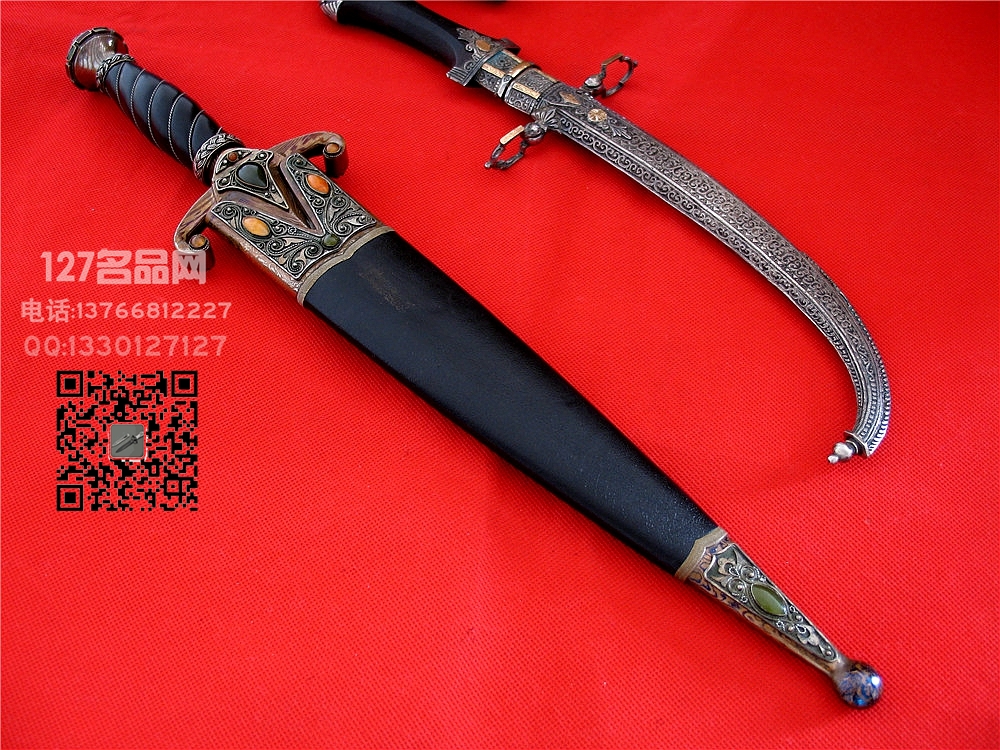 美国早期手工刀匠大马士革地狱剑匕首 名剑127名网 