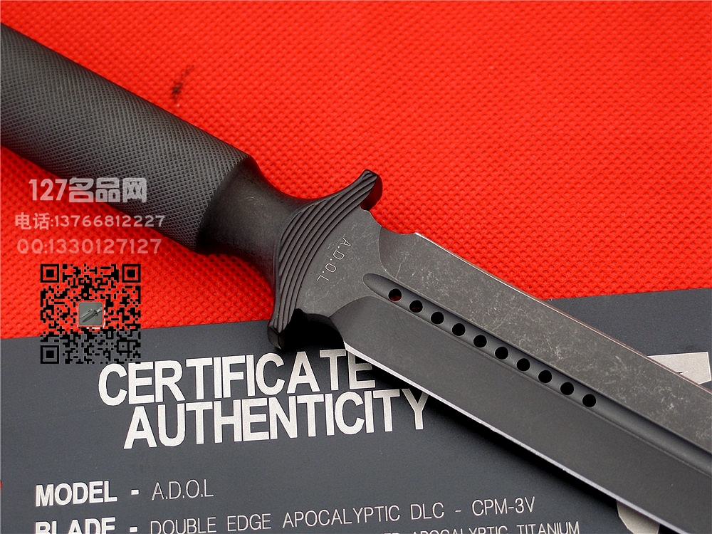 微技术Microtech Custom ADO-L剑标一体双刃匕首CPM 3V钢名刀