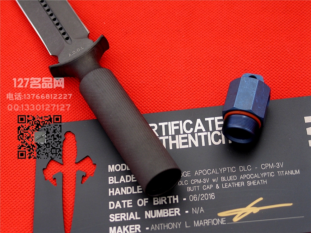 微技术Microtech Custom ADO-L剑标一体双刃匕首CPM 3V钢名刀