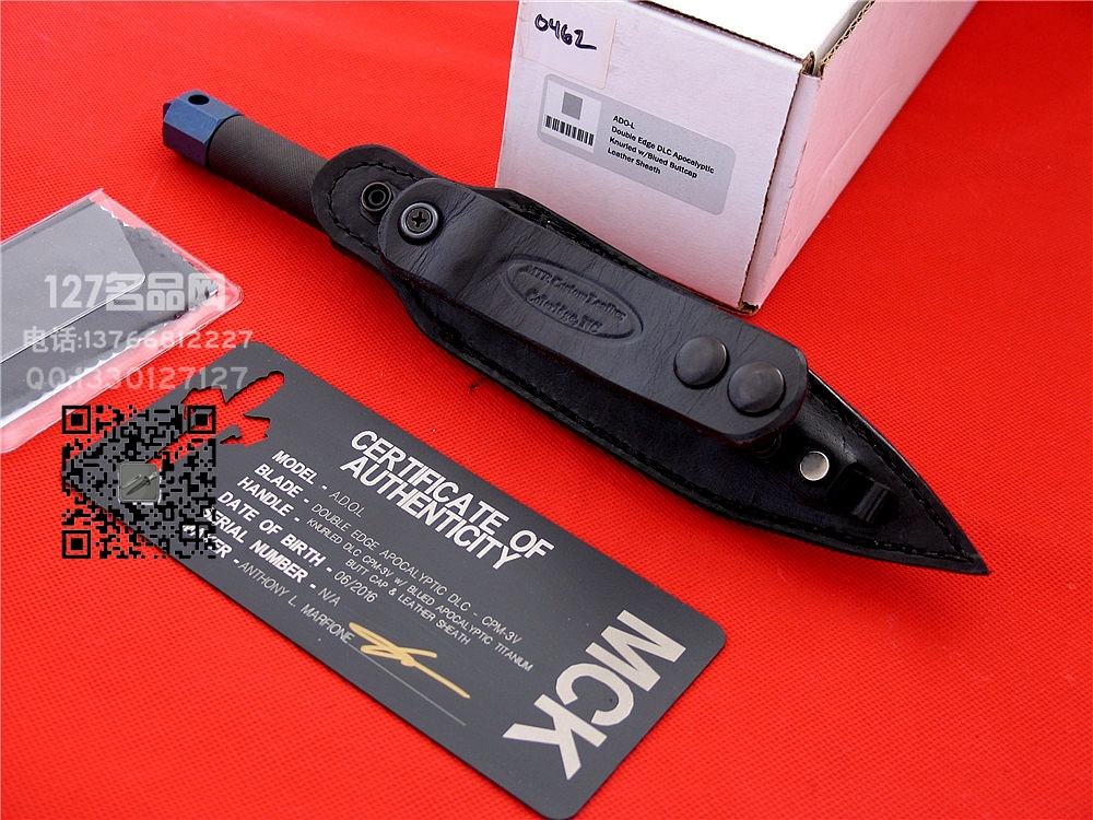微技术Microtech Custom ADO-L剑标一体双刃匕首CPM 3V钢名刀