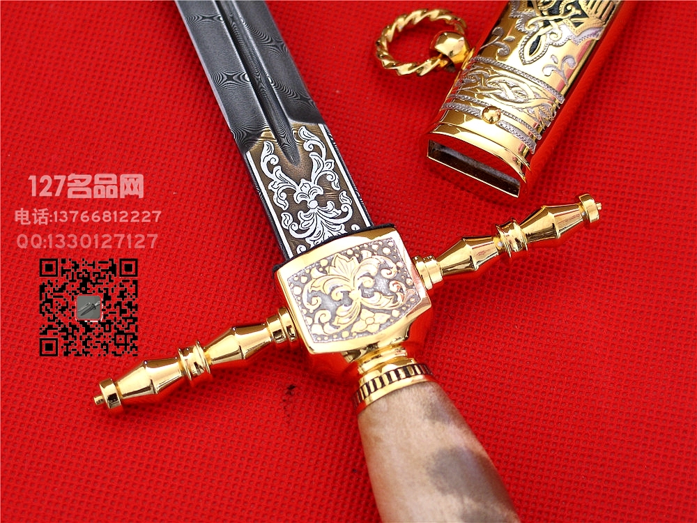 俄罗斯РОСоружие 罗斯武备将军剑 大马士革钢名刀