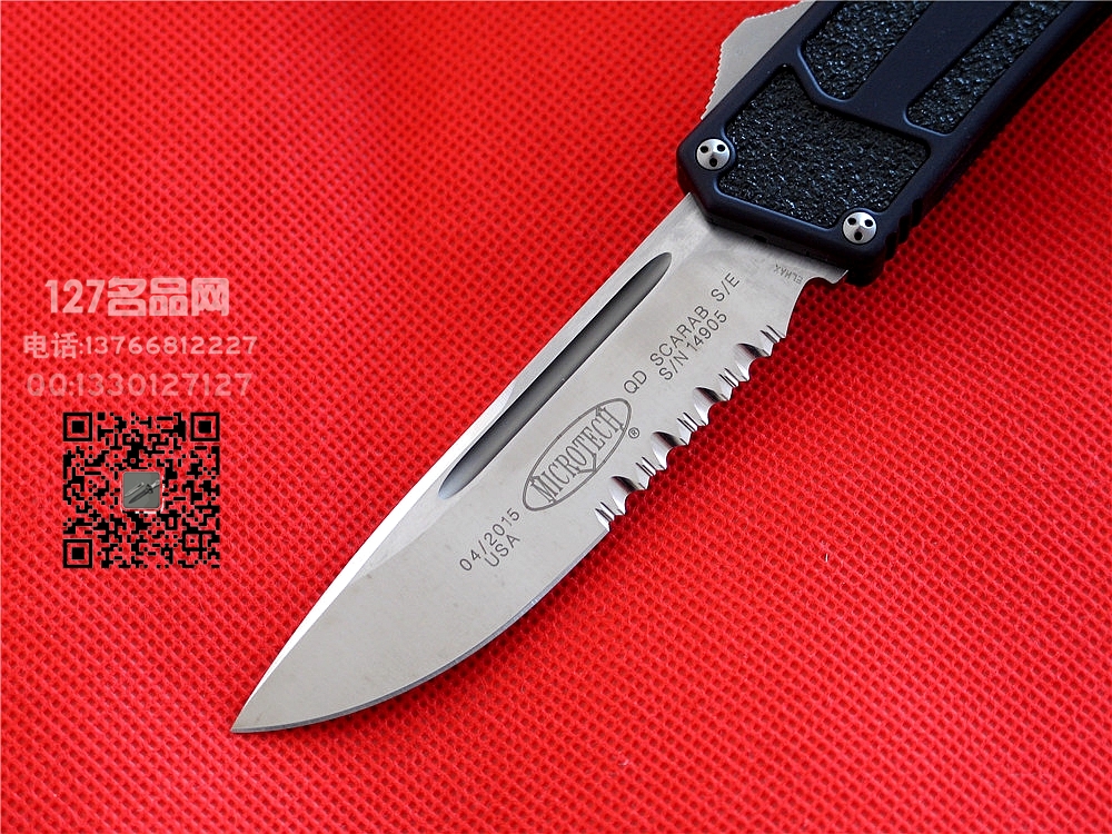 美国微技术 MICROTECH圣甲虫半齿军用直跳刀127名品网