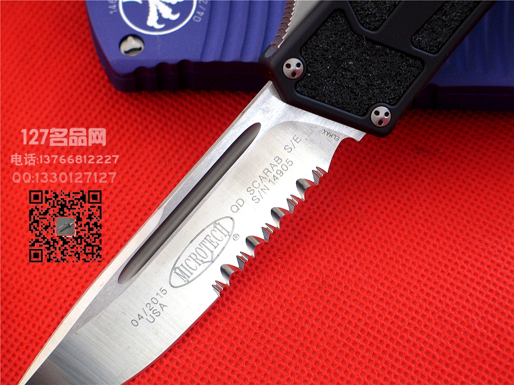 美国微技术 MICROTECH圣甲虫半齿军用直跳刀127名品网