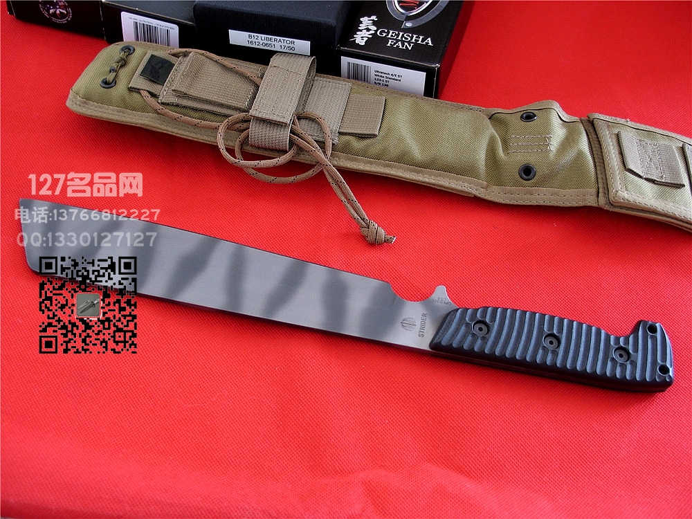 美国挺进者'Strider RW3 S30V粉末钢虎纹大型战术刀 27名品网