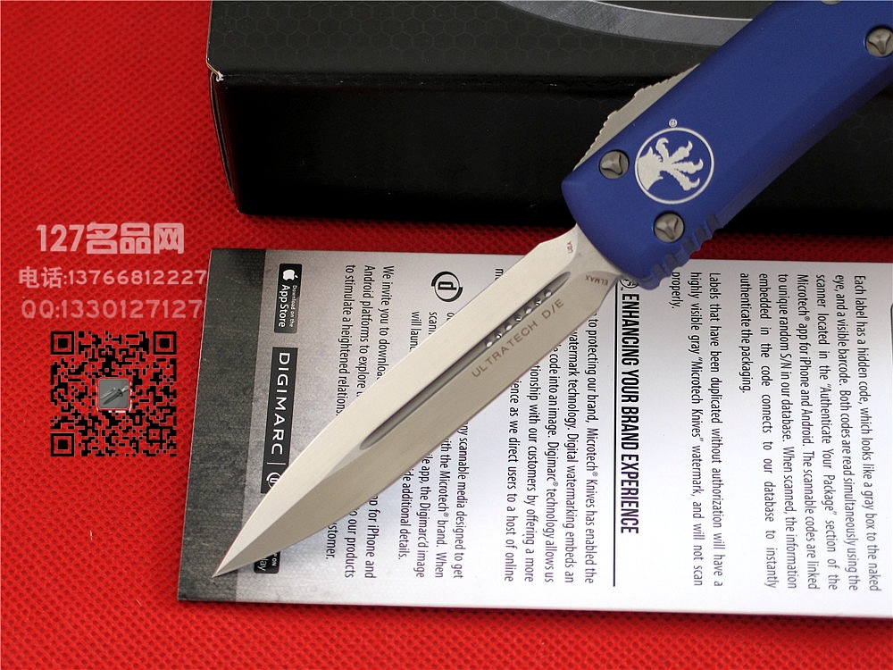 美国微技术MICROTECH蓝色柄双刃直跳122系列
