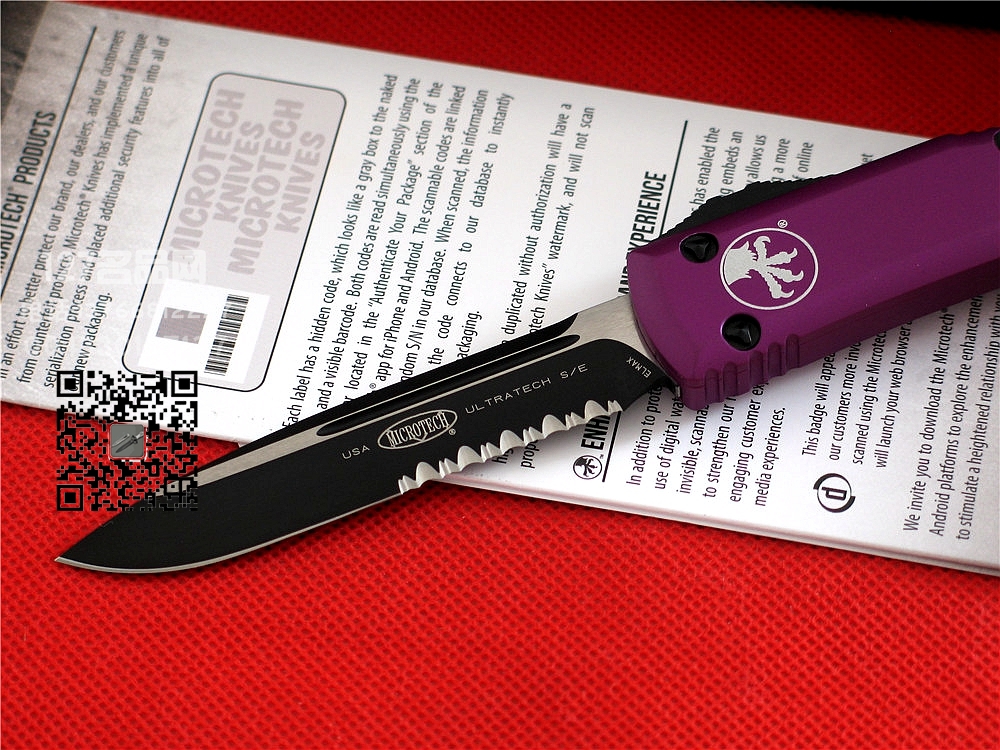 美国微技术MICROTECH 121半齿紫色柄直跳 127名品网