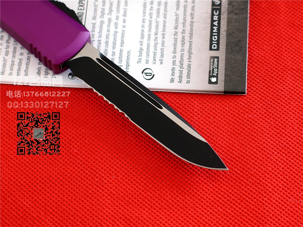美国微技术MICROTECH 121半齿紫色柄直跳 127名品网