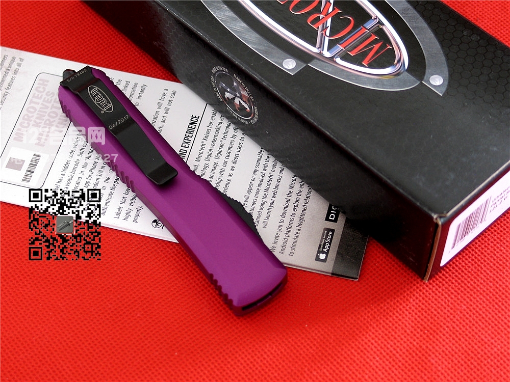 美国微技术MICROTECH 121半齿紫色柄直跳 127名品网