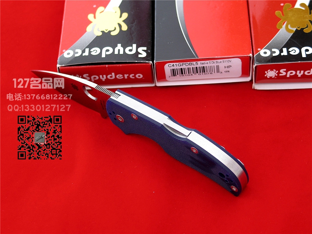 美国SPYDERCO蜘蛛C41GPDBL5五代S110V钢战术折刀