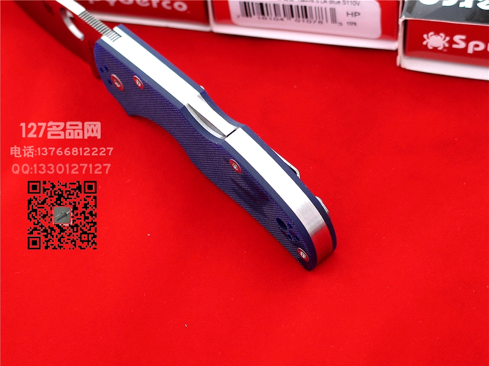 美国SPYDERCO蜘蛛C41GPDBL5五代S110V钢战术折刀