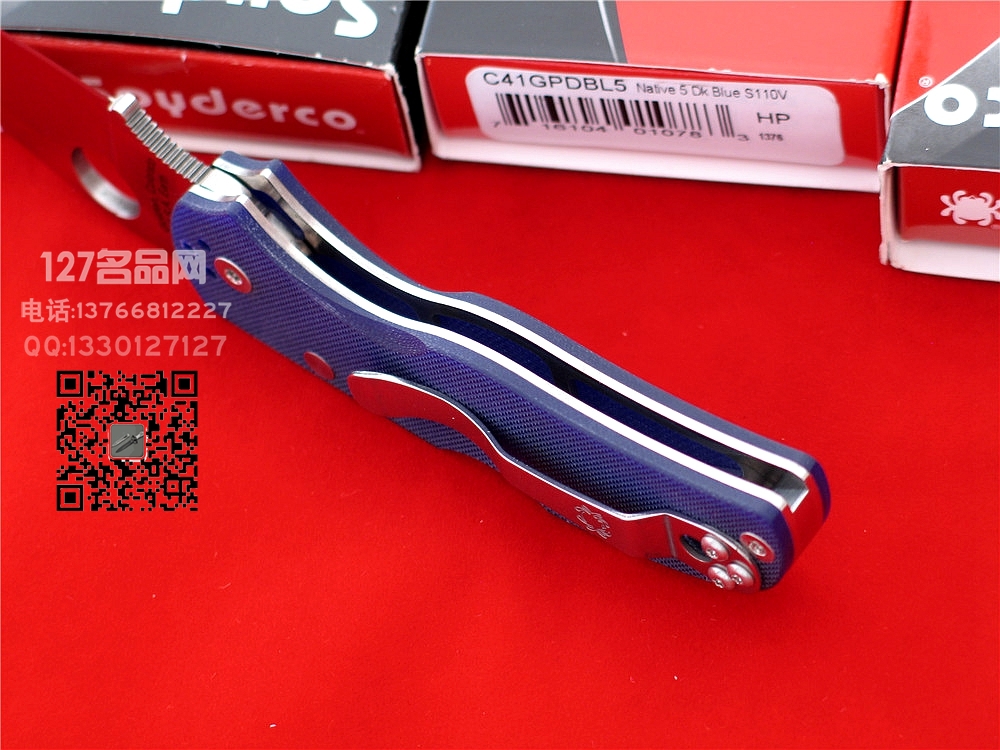 美国SPYDERCO蜘蛛C41GPDBL5五代S110V钢战术折刀