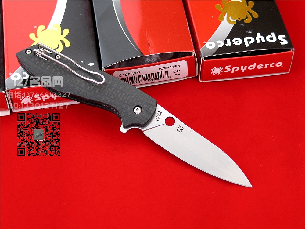 美国SPYDERCO蜘蛛C195CFP CPM-S30V钢碳纤维柄