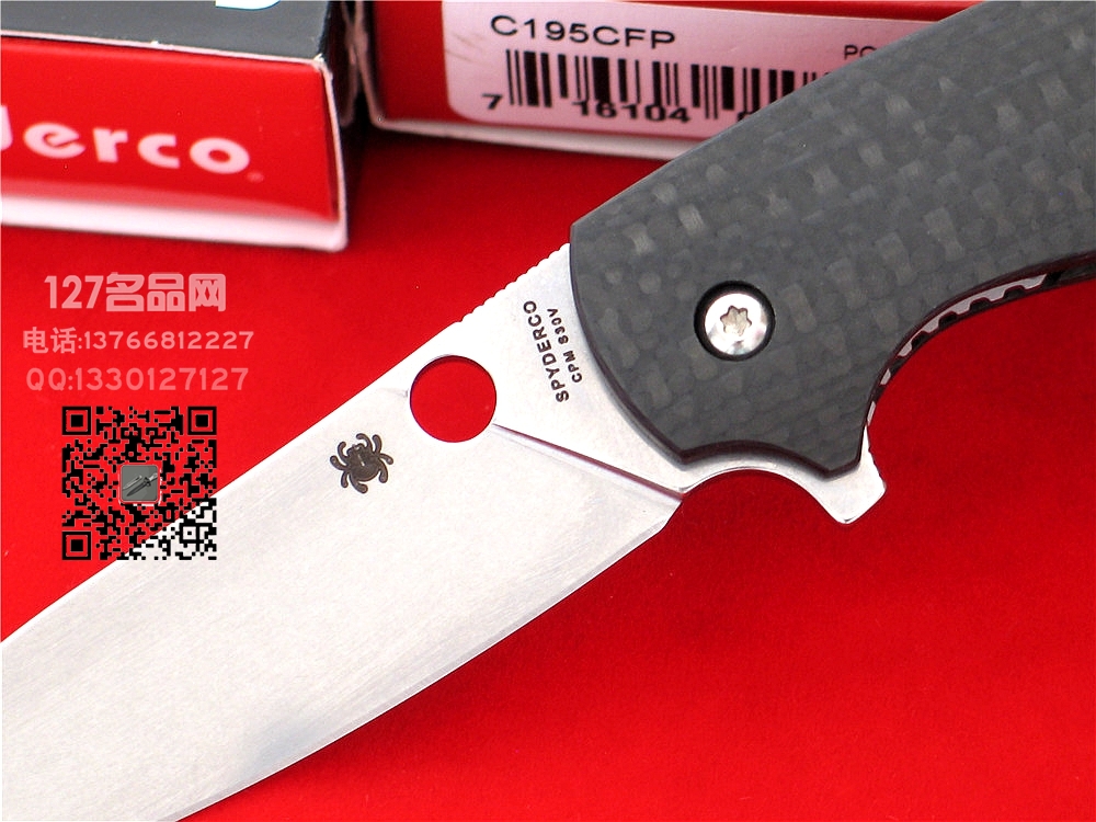 美国SPYDERCO蜘蛛C195CFP CPM-S30V钢碳纤维柄