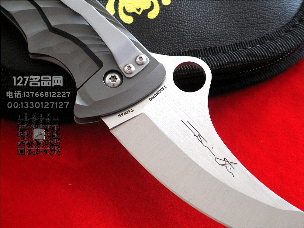 美国蜘蛛SPYDERCO   C198TIP TIGHE STICK S90V刃材钛柄折刀