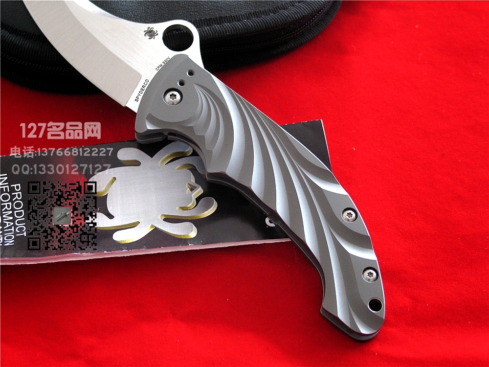 美国蜘蛛SPYDERCO   C198TIP TIGHE STICK S90V刃材钛柄折刀