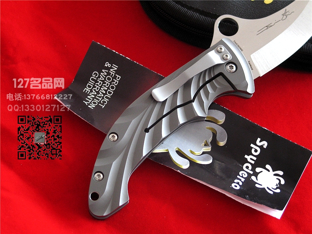 美国蜘蛛SPYDERCO   C198TIP TIGHE STICK S90V刃材钛柄折刀