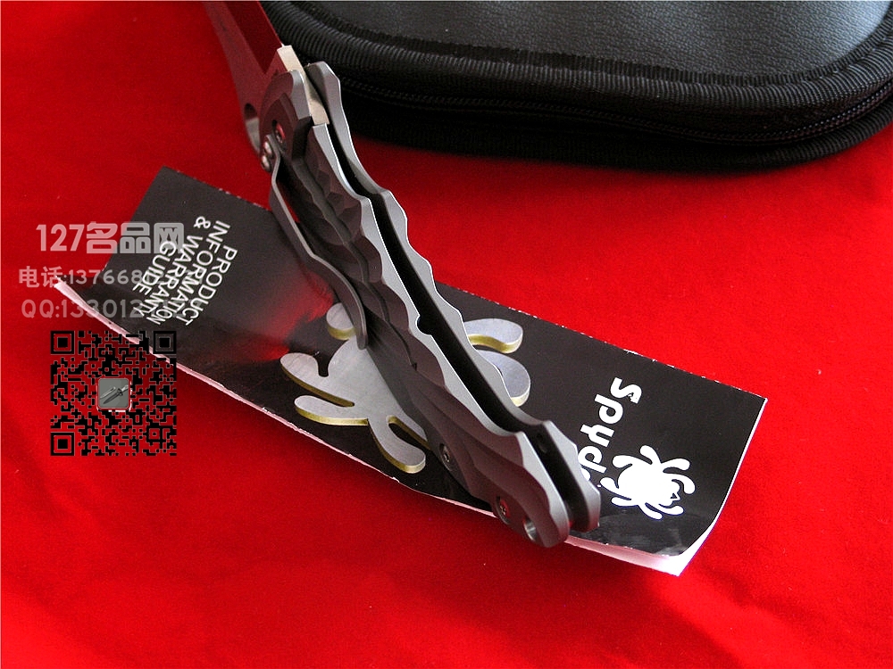 美国蜘蛛SPYDERCO   C198TIP TIGHE STICK S90V刃材钛柄折刀