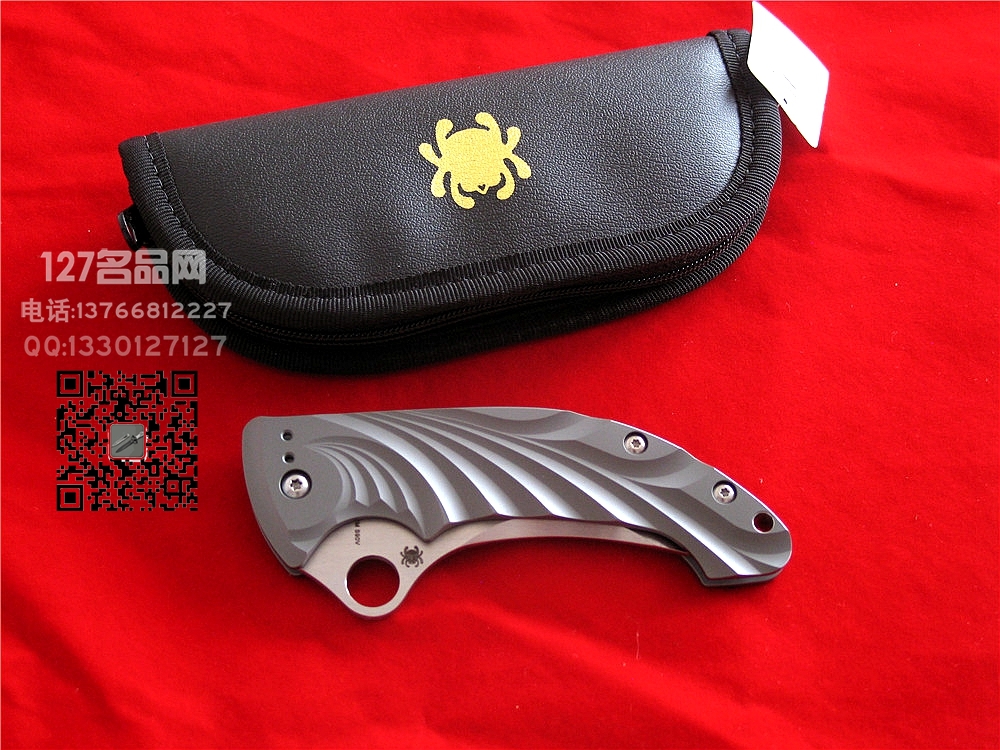 美国蜘蛛SPYDERCO   C198TIP TIGHE STICK S90V刃材钛柄折刀