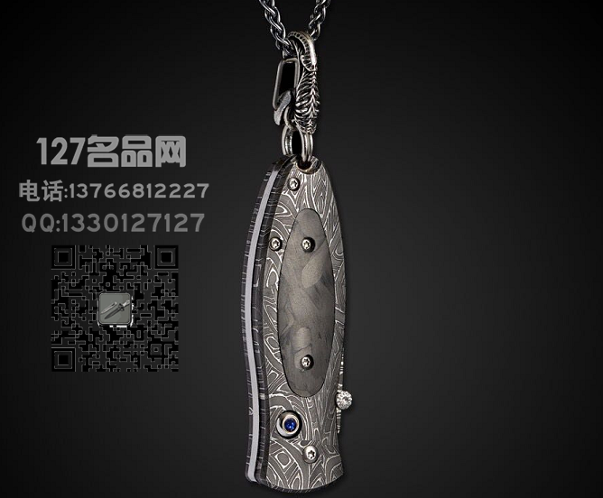 William Henry 美国威廉亨利 新款B02 “午夜”男士大马士革项链