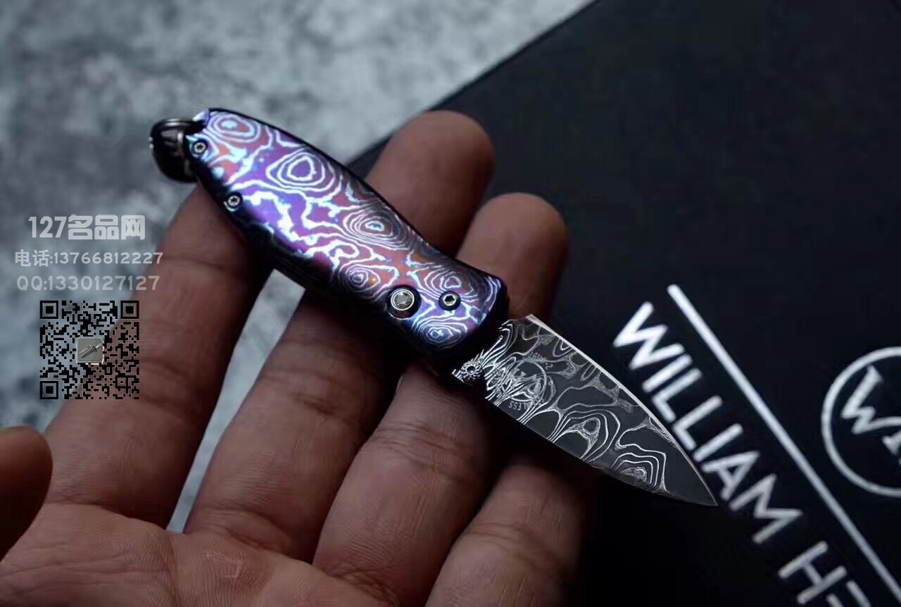​William Henry 美国威廉亨利B02 Cosmos 项链刀 手工锻造大马士革