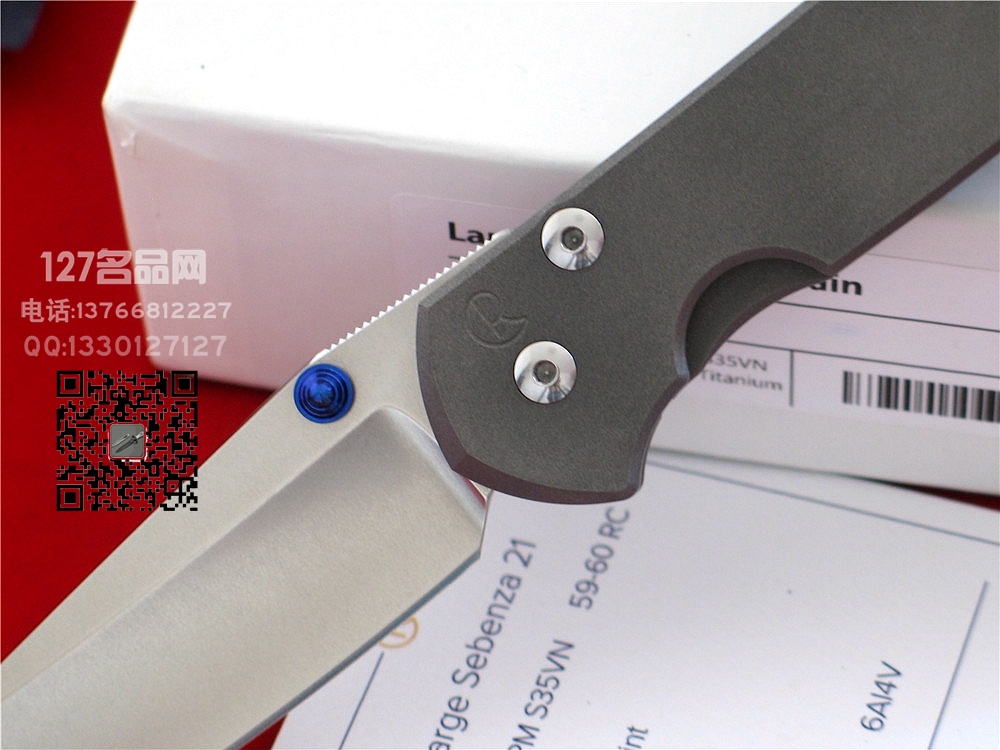 美国克里斯里夫/Chris Reeve 大沙纯钛CPM S35VN几何头经典折刀