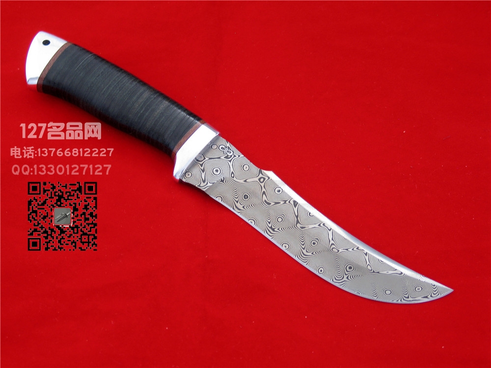 俄罗斯A&R 獠牙ZDI-0803大马士革猎刀 127名品 