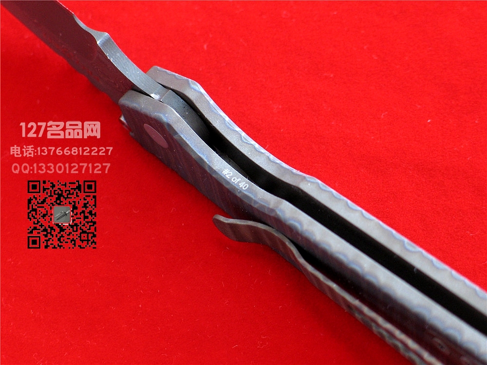 美国挺进者与挺超技术作版Strider大马士革钛柄侧跳 