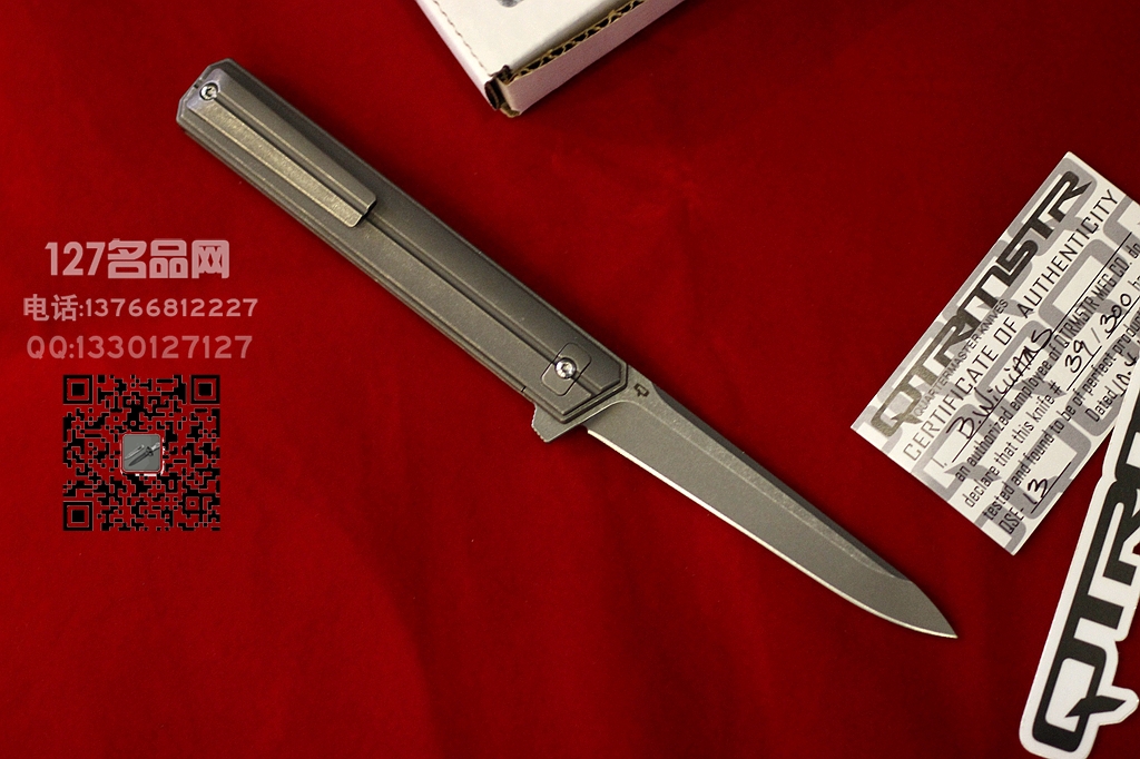 ​美国军需官 Qwaiken XL Flipper 钛合金柄快开折刀