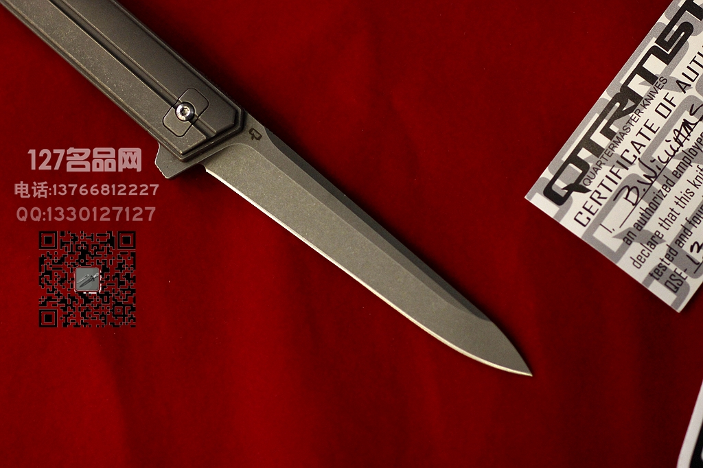 ​美国军需官 Qwaiken XL Flipper 钛合金柄快开折刀