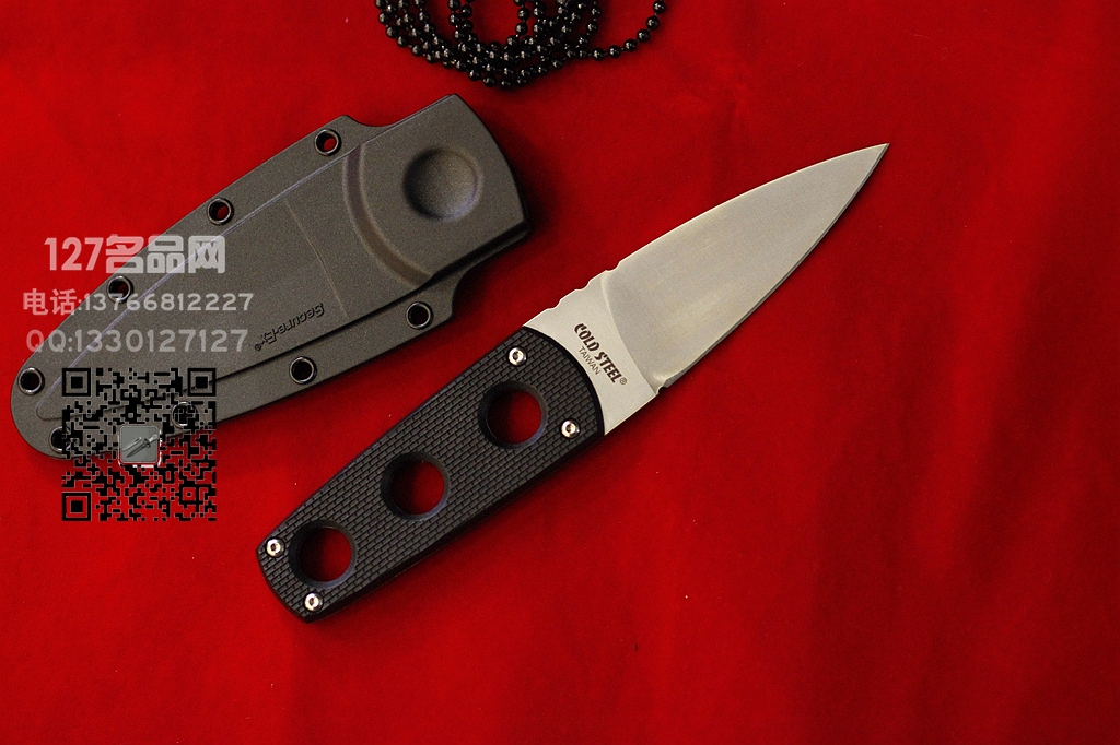 美国冷钢 Cold Steel 11SDT颈挂防身刀 反恐防爆直刀