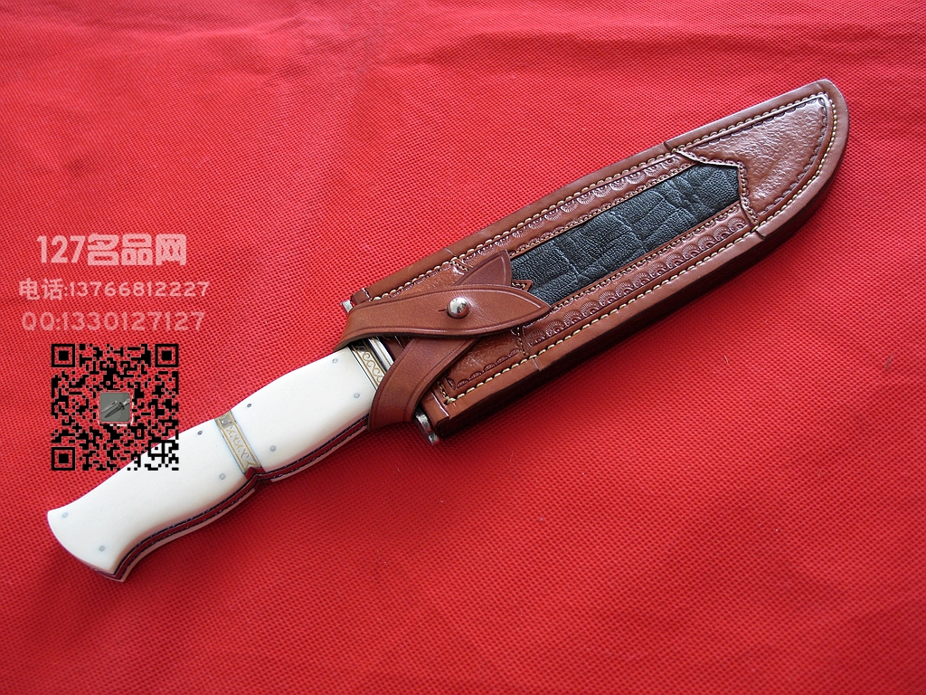 ABS手工刀匠 约翰.霍里根 大马士革牙柄维斯特博伊