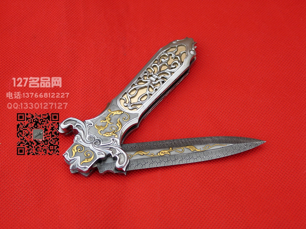 AKI美国刀匠协会大师 黄金十字短剑