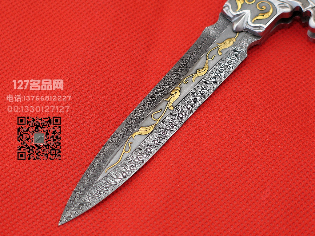 AKI美国刀匠协会大师 黄金十字短剑