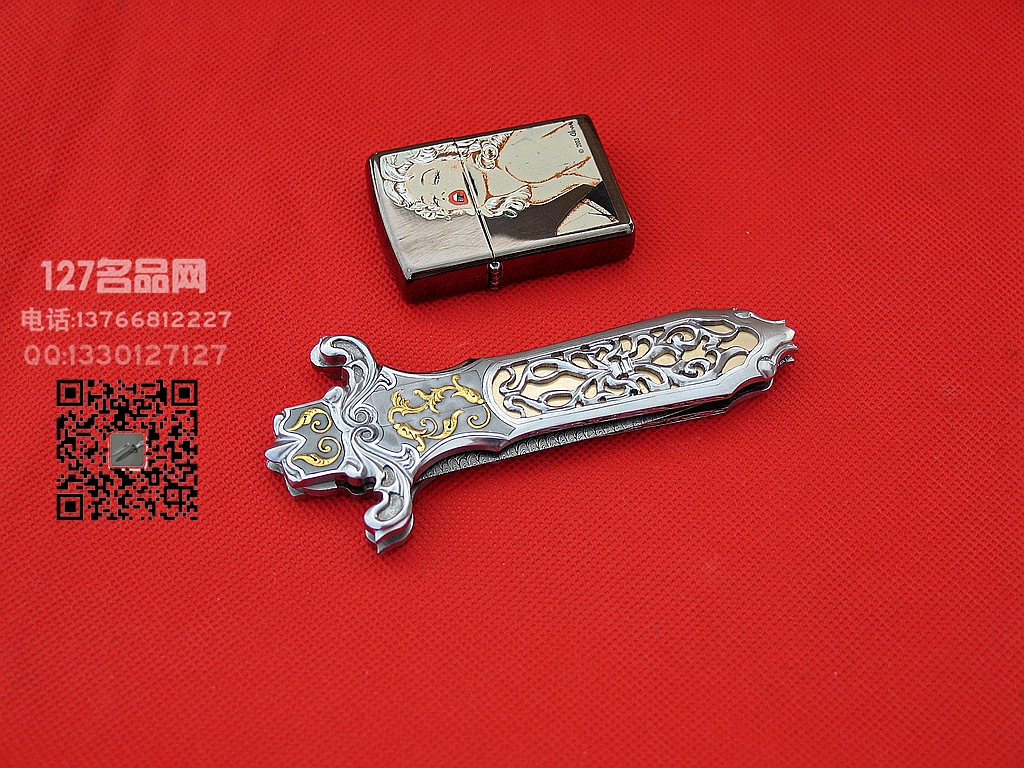 AKI美国刀匠协会大师 黄金十字短剑