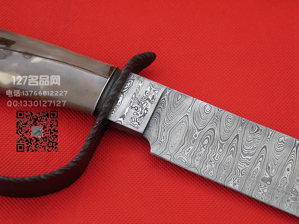 美国ABS刀匠协会MS级大师 杰瑞.菲斯克早期手工刀大马博伊