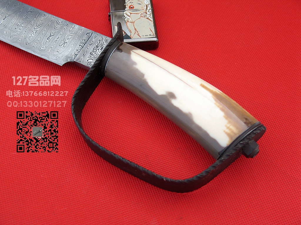 美国ABS刀匠协会MS级大师 杰瑞.菲斯克早期手工刀大马博伊
