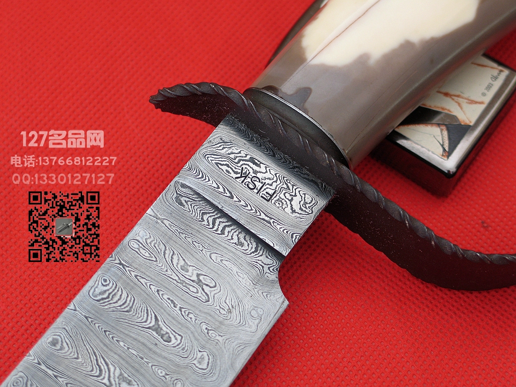 美国ABS刀匠协会MS级大师 杰瑞.菲斯克早期手工刀大马博伊