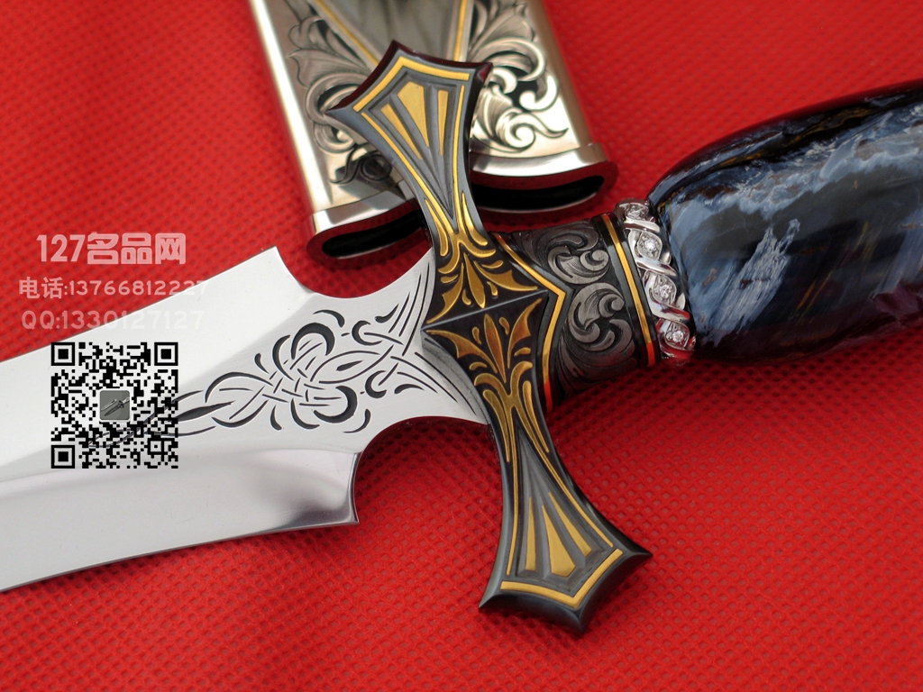 顶级刀匠Curt埃里克森'梦幻'夫妻联创镜面传世匕首