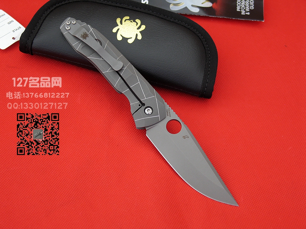 美国蜘蛛Spyderco C199TIP全钛一体柄战术折刀