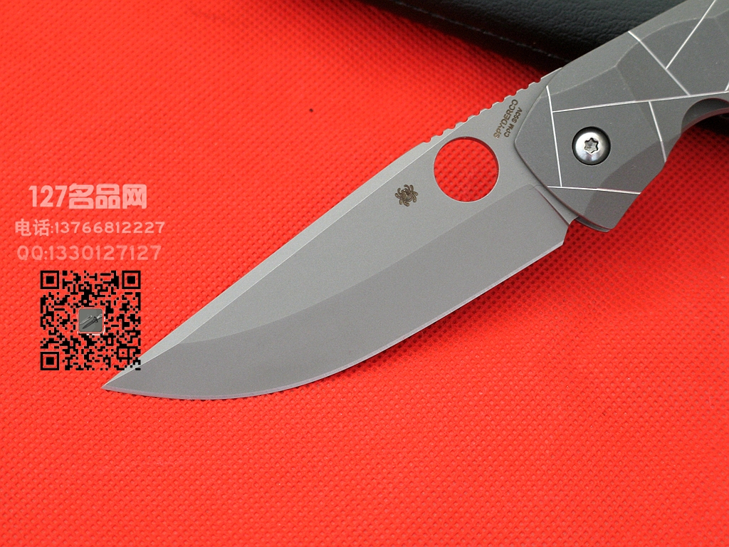 美国蜘蛛Spyderco C199TIP全钛一体柄战术折刀