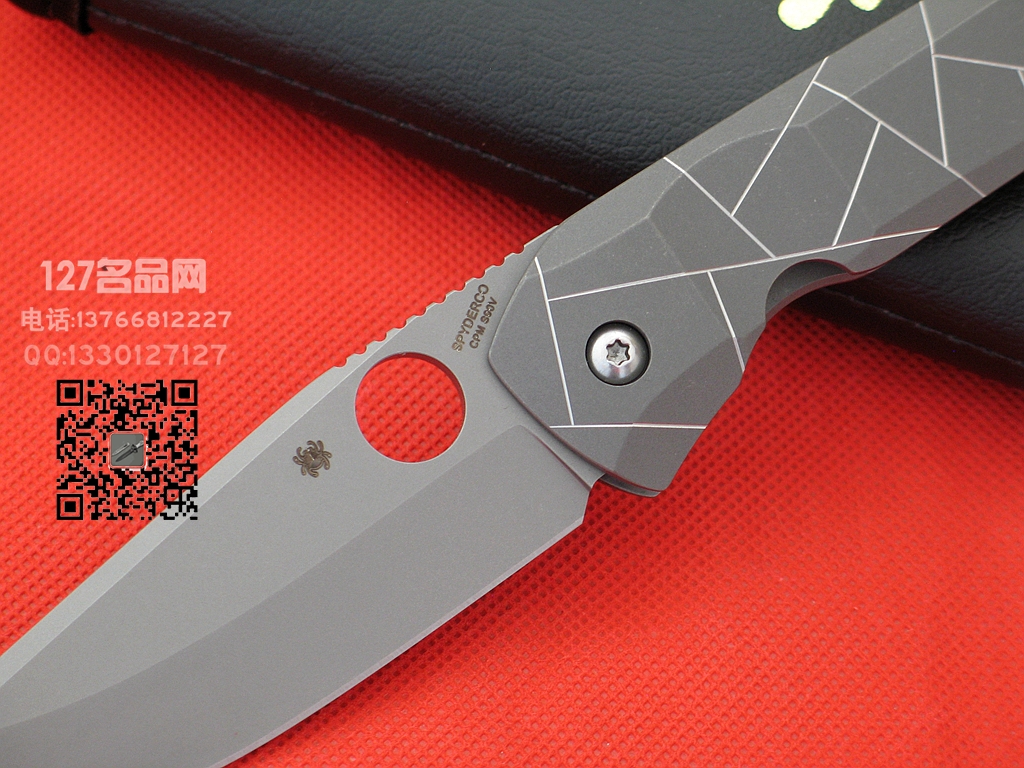 美国蜘蛛Spyderco C199TIP全钛一体柄战术折刀