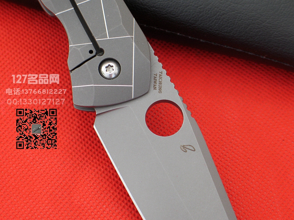 美国蜘蛛Spyderco C199TIP全钛一体柄战术折刀